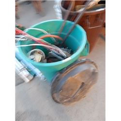 GREEN PAIL WITH CONTENTS - BLACK LID