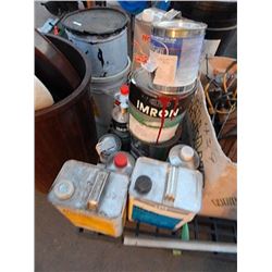 ASSORTED TINS AND BOTTLES - INCLUDES SOLVENT AND MORE