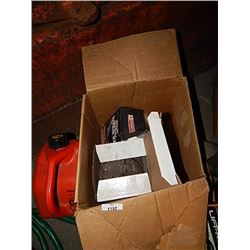 BOX OF GROUT AND AUTO BODY REPAIR KIT