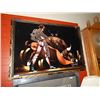 Image 1 : RETRO FRAMED BLACK VELVET PICTURE - BULL FIGHTER