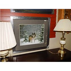 FRAMED - ARTIST SIGNED OPEN EDITION PRINT "WINTER HUNTER  - JAMES T JONES -  GALLERY ESTIMATE$725