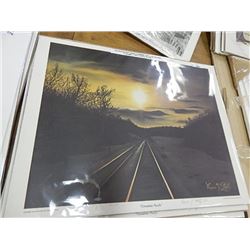 SIGNED OPEN EDITION PRINTS - EUGENE PENTZ - (PKG # 1) 2PC TTL - SUGARING OFF & HEATHER LODGE - RETAI
