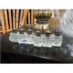 VINTAGE SALT AND PEPPER - SILVER TOPS - 6 TTL