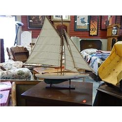 HAND CRAFTED SIL BOAT ON STAND