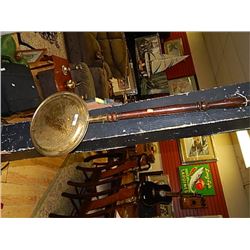 BRASS AND WOOD BED WARMER