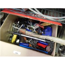 BOX TOOLS, HATCHET, WRENCHES, SAW