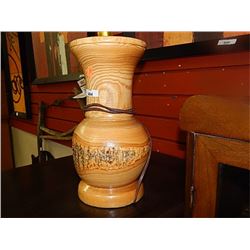 WOOD CARVED TABLE LAMP