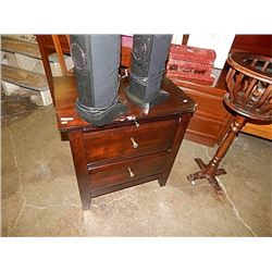 NEW MAHOGANY NITE STAND - 2 DRAWER - as-is - shipping damage