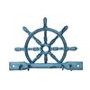 Image 1 : Nautical Rustic Dark Blue Whitewashed Cast Iron Ship Wh