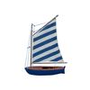 Image 1 : Hand Made Blue Striped Sailboat 15"