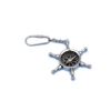 Image 1 : Nautical Chrome Ship Wheel Compass Key Chain 5"