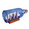 Image 1 : Hand Made USS Constitution Ship in a Bottle 11"
