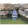 Image 1 : Hand Made It Floats 12" Rustic Blue Striped Floating Sa