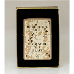 COLLECTIBLE GENUINE ZIPPO LIGHTER HOME OF THE FREE MADE