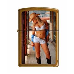 GENUINE ZIPPO LIGHTER SEXY COWGIRL