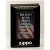 Image 1 : GENUINE ZIPPO LIGHTER THE RIGHT OF THE PEOPLE MADE IN U
