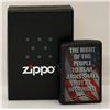 Image 2 : GENUINE ZIPPO LIGHTER THE RIGHT OF THE PEOPLE MADE IN U