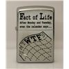 Image 2 : GENUINE ZIPPO THE FACT OF LIFE LIGHTER MADE IN U.S.A