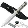 Image 1 : 12" SILVER SURVIVAL KNIFE COMES W/SURVIVAL KIT, COMPASS