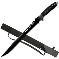 NINJA EDITION 27" FULL TANG SERRATED BLADE W/SHEATH