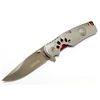 Image 1 : 8" SPRING ASSISTED RED & GREY PAW DESIGN FOLDING KNIFE