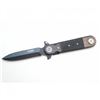 Image 1 : SILVER AND BLACK 8" METAL HANDLE SPRING ASSISTED KNIFE