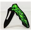 Image 2 : FOLDING KNIFE W/SKULLS & FLAMES