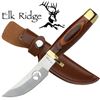 Image 1 : ELK RIDGE 7.5" WOOD HANDLED HUNTING STYLE KNIFE W/GENUI