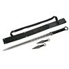 Image 1 : BLACK NINJA SWORD W/ TWO THROWING KNIVES SIZE: 28