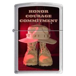 GENUINE ZIPPO LIGHTER "HONOR,COURAGE,COMMITMENT"