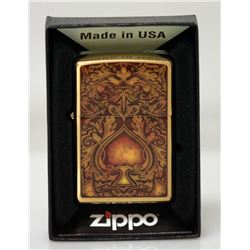 GOLDEN SPADE GENUINE ZIPPO LIGHTER MADE IN U.S.A
