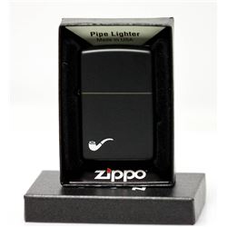 GENUINE ZIPPO LIGHTER BLACK MATTE PIPE MADE IN USA