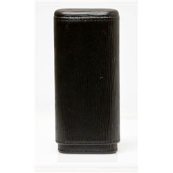 VISOL WOODY BLACK LEATHERETTE CIGAR CASE