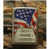 Image 1 : GENUINE ZIPPO LIGHTER AMERICA--DUTY, HONOR, COUNTRY