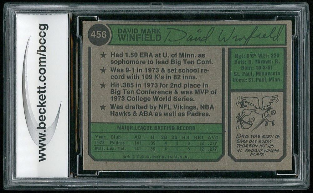 Get 1974 Topps 456 Dave Winfield Rookie Card Bccg 9 Free HD Get Wallpaper 1974 Topps 456 Dave Winfield Rookie Card Bccg 9 For Free