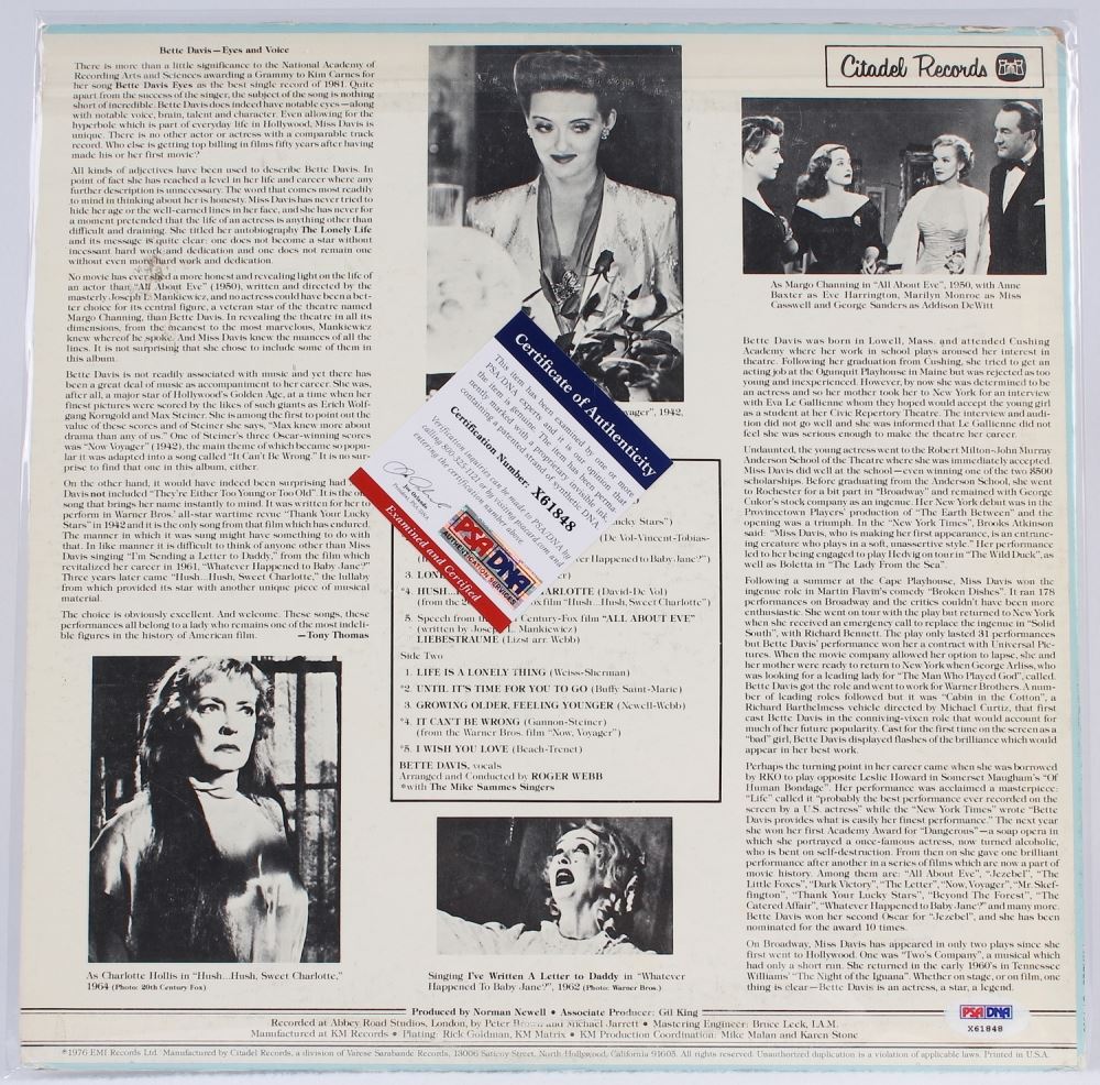 record album cover psa coa
