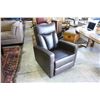Image 1 : BROWN LEATHER SWIVEL ROCKER RECLINER LIVING ROOM CHAIR