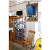 Image 1 : VILAS MAPLE APPROX 7' TALL SHELVING UNIT COMPLETE WITH SOLID MAPLE FRAMED MIRROR AND SOLID MAPLE