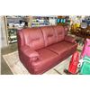 Image 1 : BURGANDY LEATHER 3 SEATER SOFA