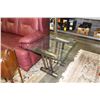 Image 2 : 3PC GLASSTOP COFFEE TABLE SET; COFFEE TABLE, END TABLE AND SOFA TABLE