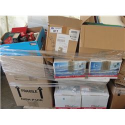 PALLET LOT ASSORTED OFFICE STATIONARY, ENVELOPE BINDERS, MISC