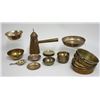Image 1 : Brass table trays, bowls, pitcher & strainer