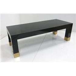 Brass black lacquer coffee table