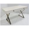 Image 2 : Jonathan Adler White Lacquer & Chrome Desk