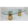 Image 1 : Karl Springer gilt brass pedestal table