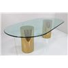 Image 2 : Karl Springer gilt brass pedestal table