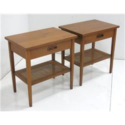 Jens Risom Pair Walnut Side Tables