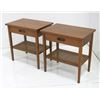 Image 2 : Jens Risom Pair Walnut Side Tables