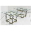 Image 2 : Pierre Cardin pair chrome & brass side tables