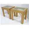 Image 1 : Pair of linen veneered side tables